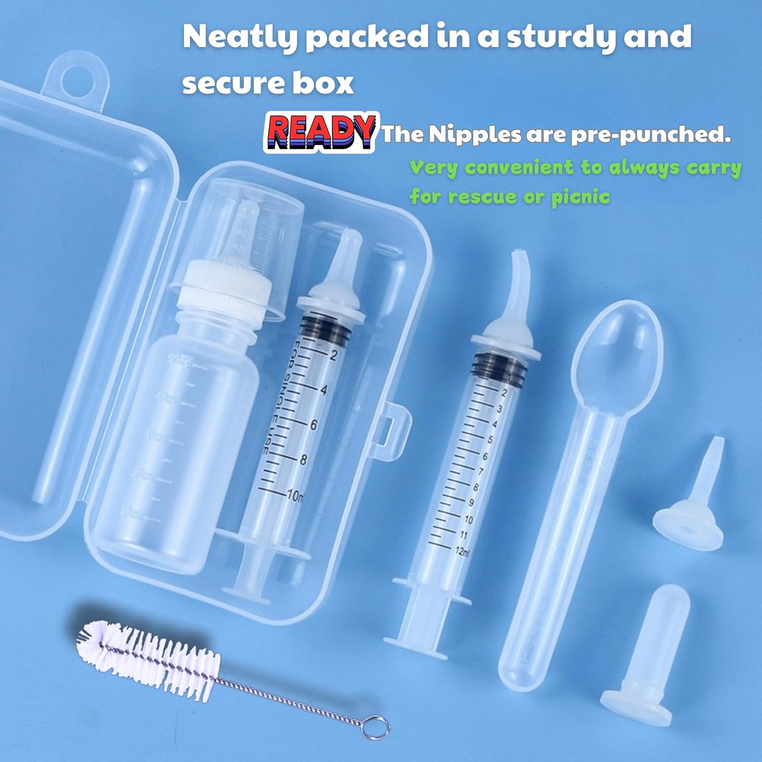 Hatelipet pet nursing set featuring oral dosing syringe and medicine dispenser for small animals.