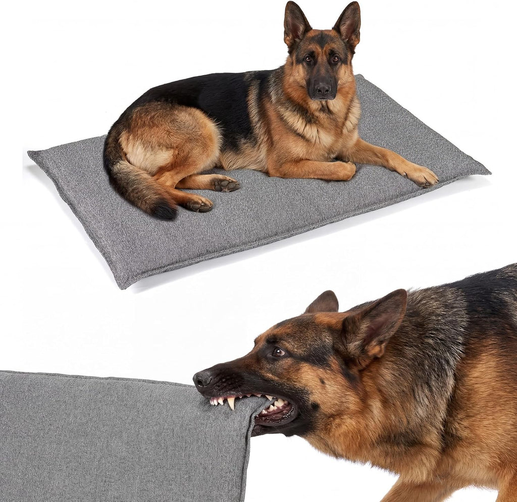 Veehoo chew proof dog crate pad grey top view