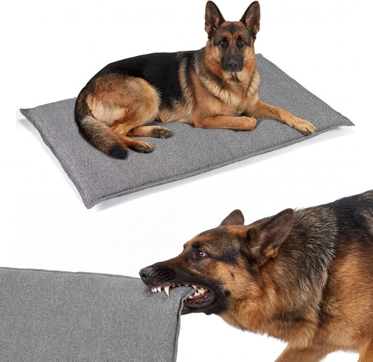 Veehoo chew proof dog crate pad grey top view