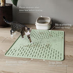 Anti scatter pet feeding and litter mat protecting wooden floors