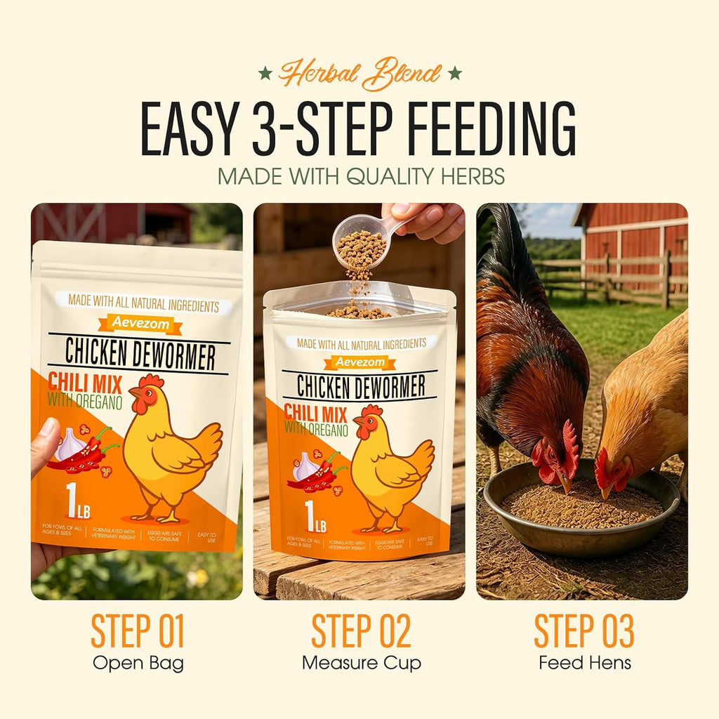 Aevezom Naturals Armor Chicken Dewormer Powder 1 pound package