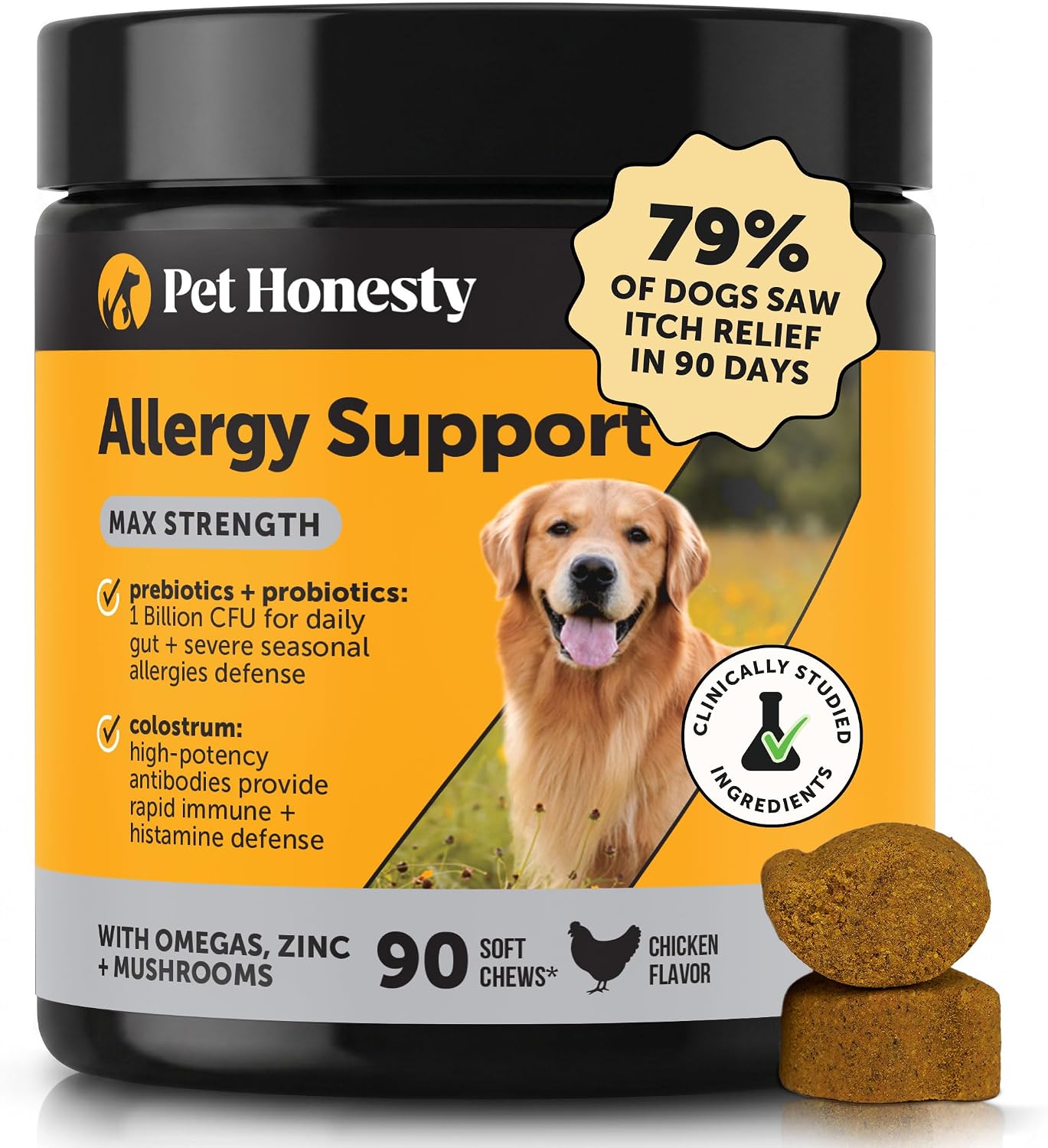 Dog Allergy Relief Immunity Chews - Paw Licking, Itching & Seasonal Allergies - with Colostrum, Probiotics, Turmeric & Salmon Oil - Vet Recommended Anti-Itch Supplement for Dogs (Salmon, 90 Ct) - Image 11
