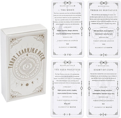 Gincevhy 78 Clear Text Pattern Tarot Cards front of box