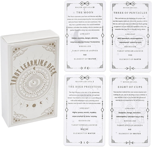 Gincevhy 78 Clear Text Pattern Tarot Cards front of box