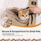 Pawpubby pet carrier safety leash and drawstring detail