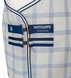 Horseware equine fly rug Witney Navy plaid pattern close up