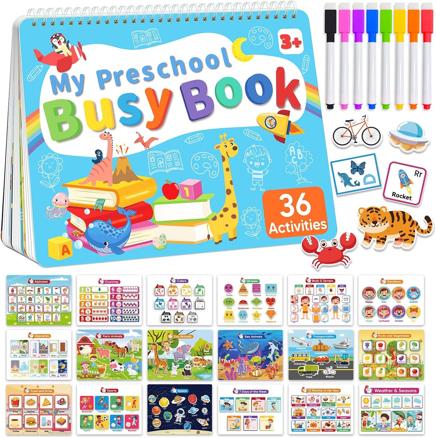 Gagule Montessori preschool learning busy book front view showing colorful cover design.