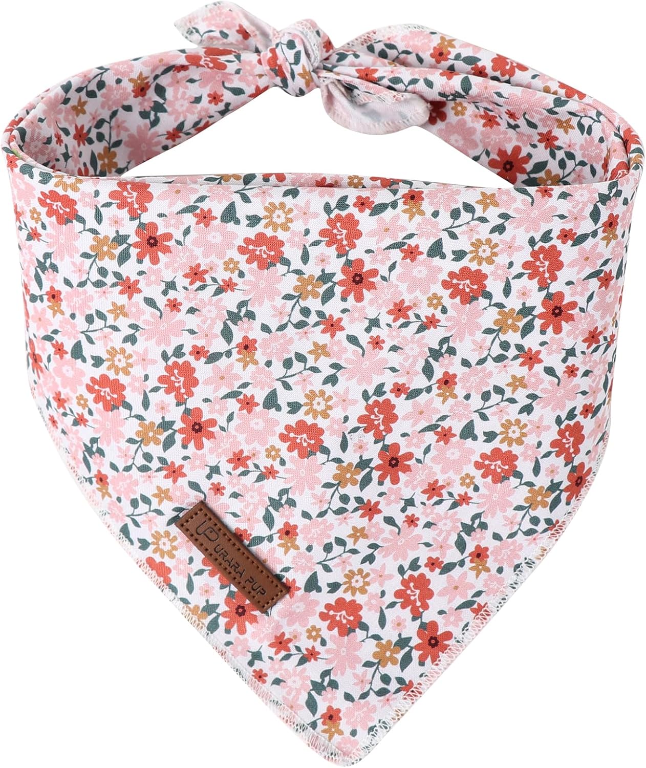 Summer Dog Bandana, UP URARA PUP Strawberry and Bowknot Triangle Bid Scarf for Medium Large Dogs, Cotton Kerchief for Girl Boy Puppies, Cute Spring FloralBandana,S - Image 13
