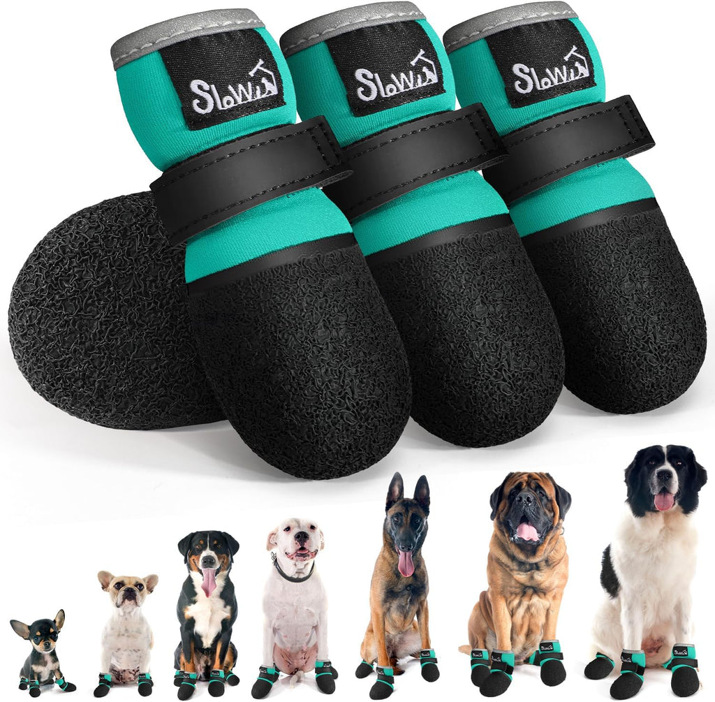 SlowTon Dog Shoes - Breathable Dog Sock Boots for Summer Hot Pavement Hardwood Floors Winter Snow, Waterproof Booties for Small Medium Large Dogs, Non-Slip Paw Protector for Outdoor Walking (Teal, 2) - Image 14