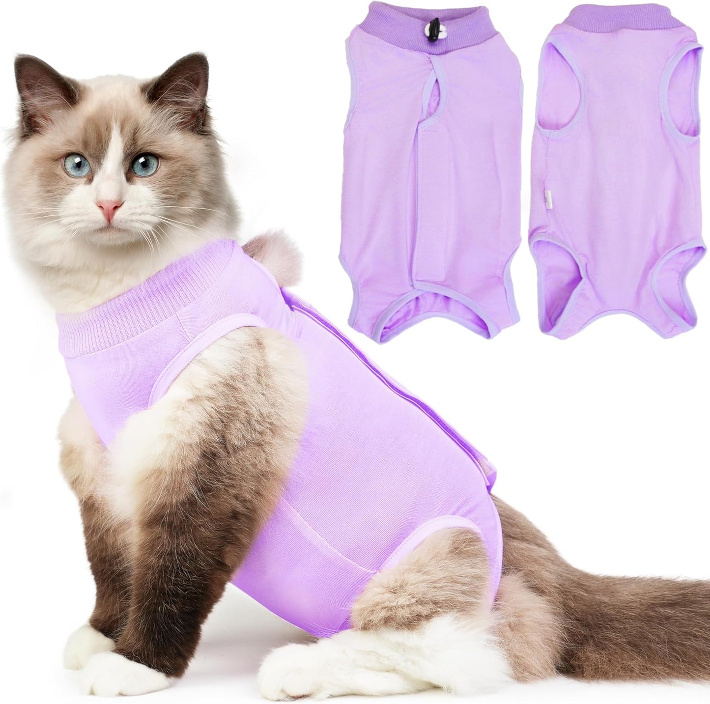 Hpetppy Cat Recovery Suit After Surgery, Breathable Cat Surgery Recovery Suit for Spay Abdominal Wounds or Skin Diseases, E-Collar Alternative Wear for Small Male Female Pets (Dark Grey, L) - Image 10