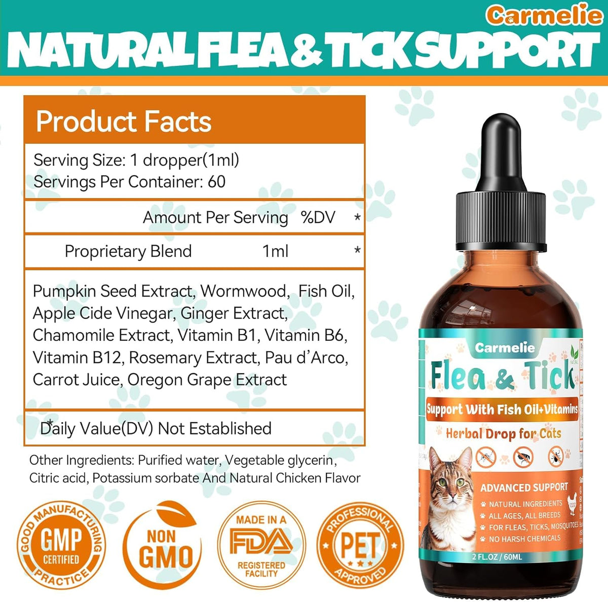 USA imported natural flea support liquid for Indian pet care routines