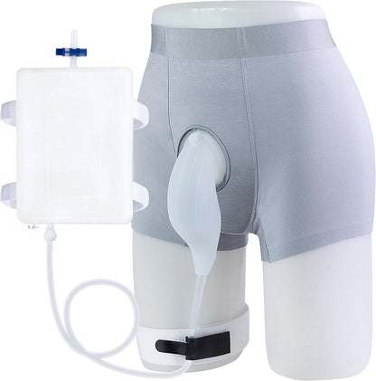 SorealGroup External Catheter for Men with Detachable Silicone Urine Bag (1000mL) | Wearable Urine Collector for Men with Reusable Tube 39.4in, Adjustable Anti-Slip Straps | Home & Daily Use - Image 1