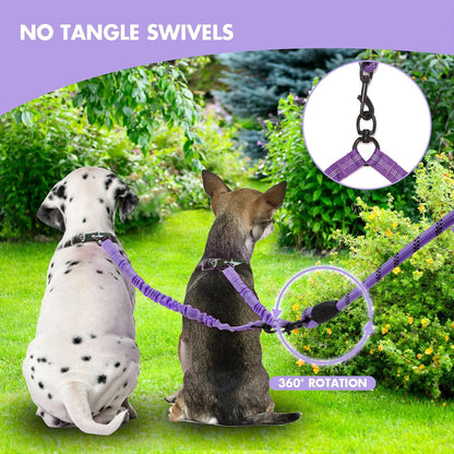 BAOBOTE dual dog leash shock absorbing bungee extension close up
