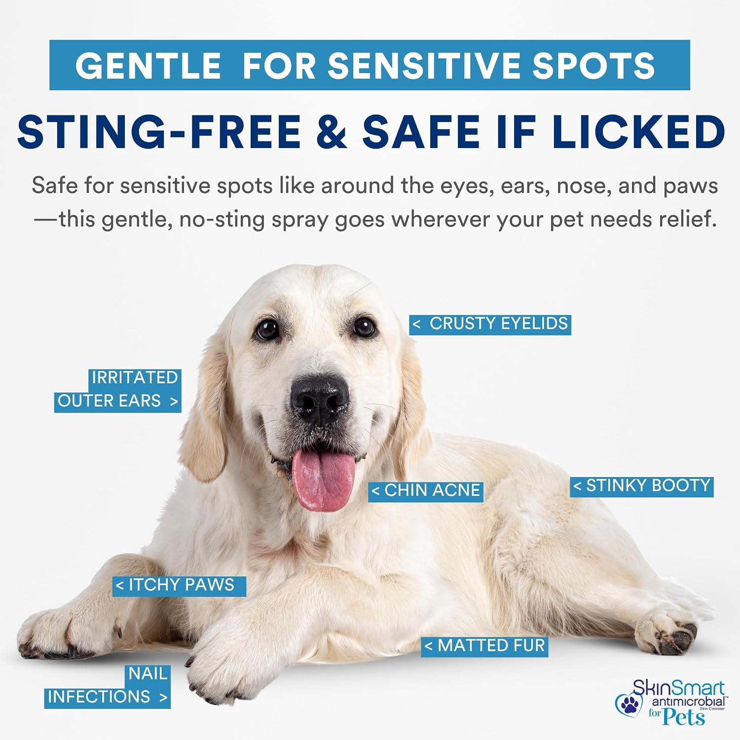 SkinSmart antimicrobial topical liquid spray for minor pet cuts