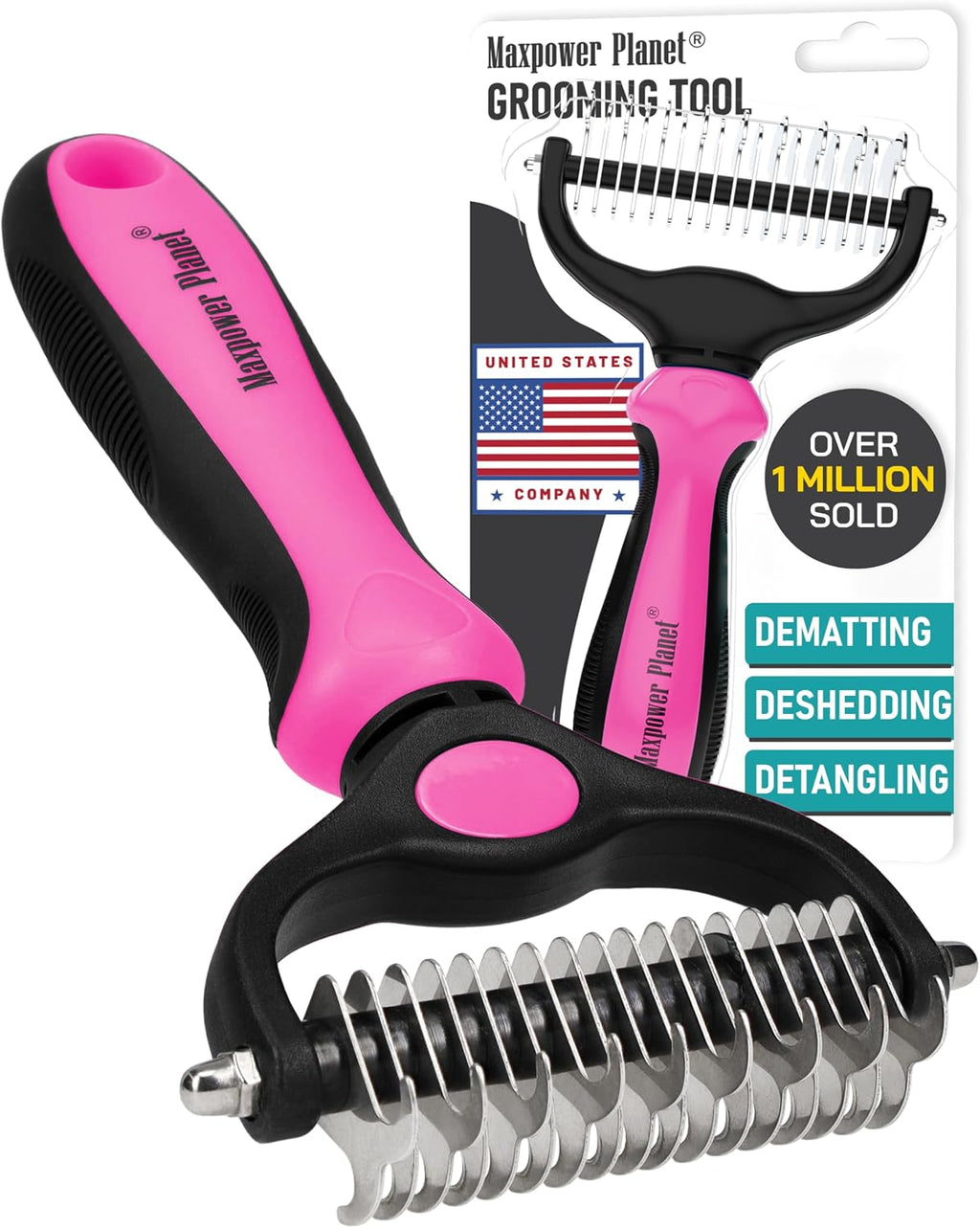 Maxpower Planet Original Pet Grooming Rake - Double-Sided Deshedding Dematting Tool, Undercoat Rake for Dogs & Cats, Extra-Wide Dog Grooming Brush & Deshedder Comb for Long Hair, Reduces Shedding 95% - Image 12