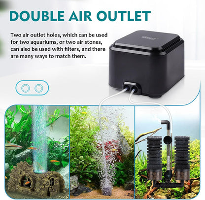 Close up of Hygger adjustable air flow knob on aquarium pump