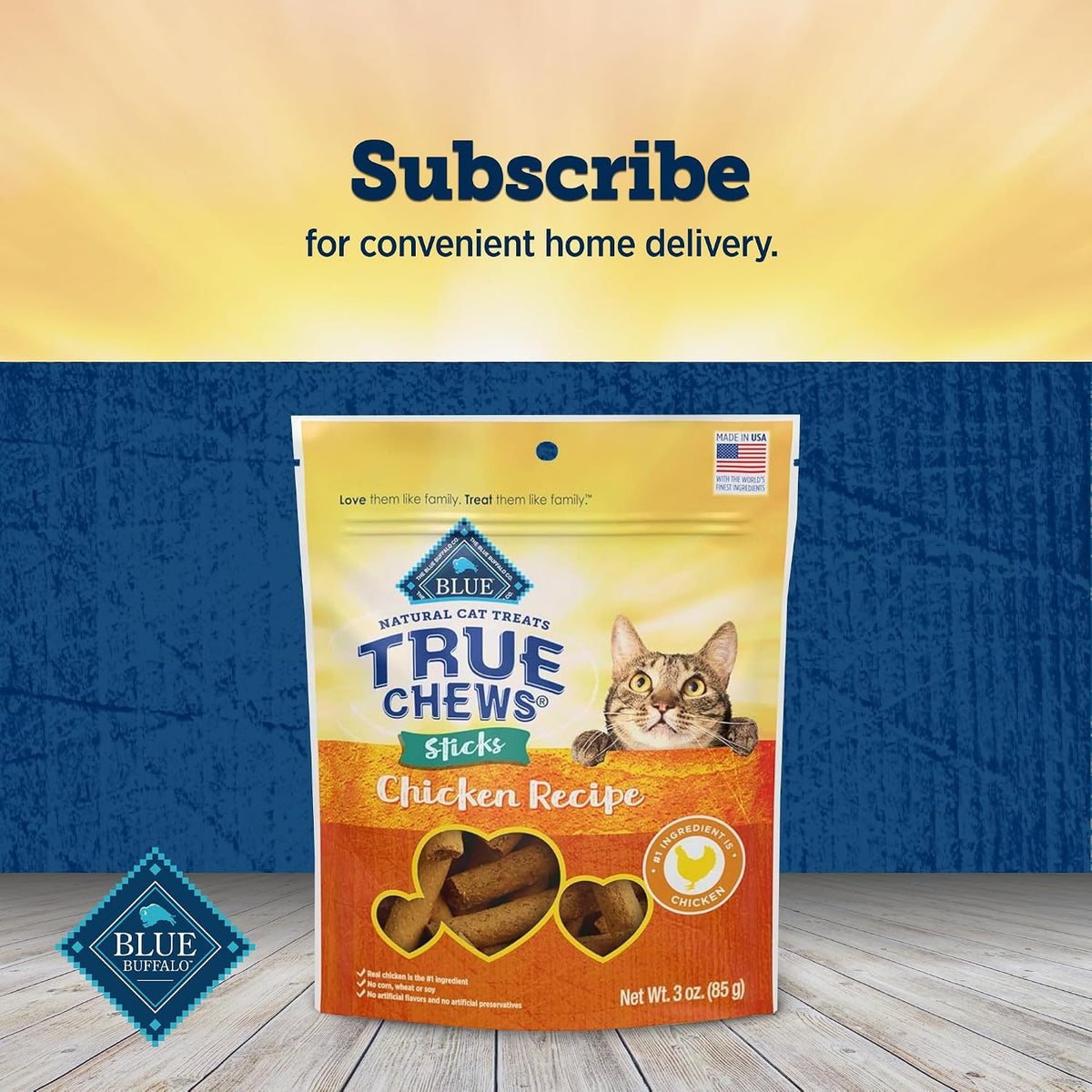 Blue Buffalo True Chews Sticks Natural Cat Treats, Chicken Recipe, Meaty & Savory Treats Made in The USA, 3-oz Bag - Image 10