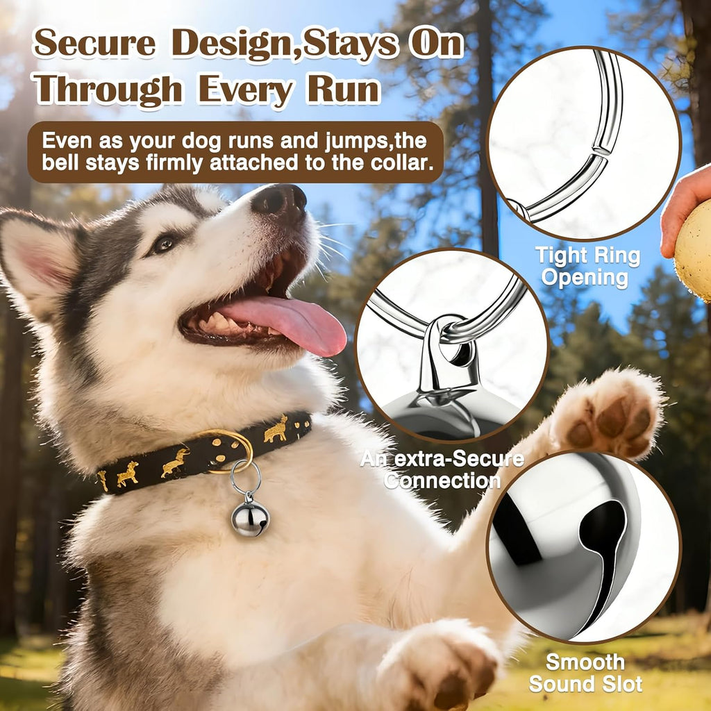 Close up view of the durable attachment ring on the Attkryy pet collar bell