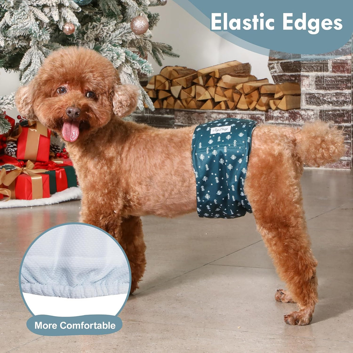 Colorful patterned dog belly bands laid out flat showing inner lining.