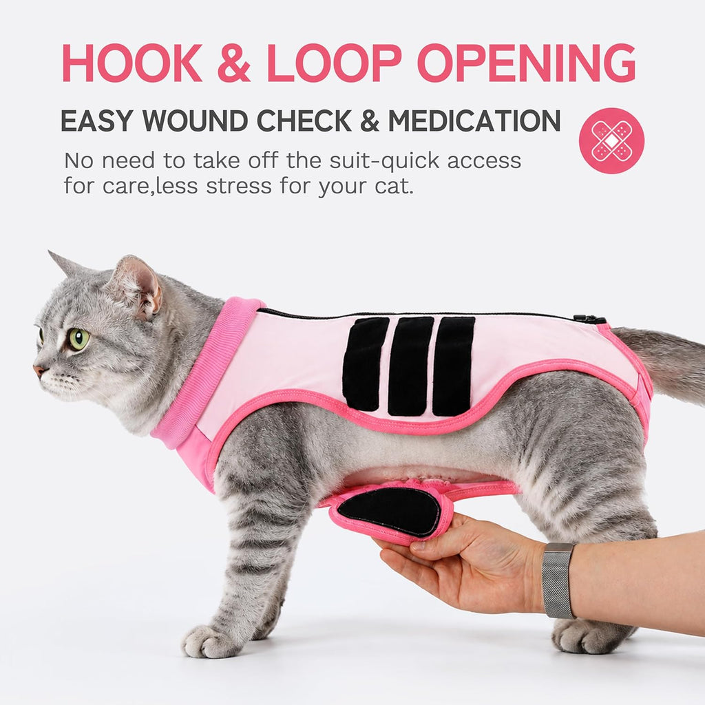 Demonstration of abdominal hook and loop opening for wound checks