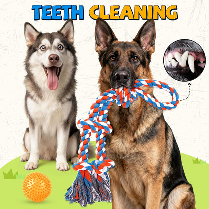 Detailed view of the dense cotton fibers that provide dental cleaning benefits for dogs