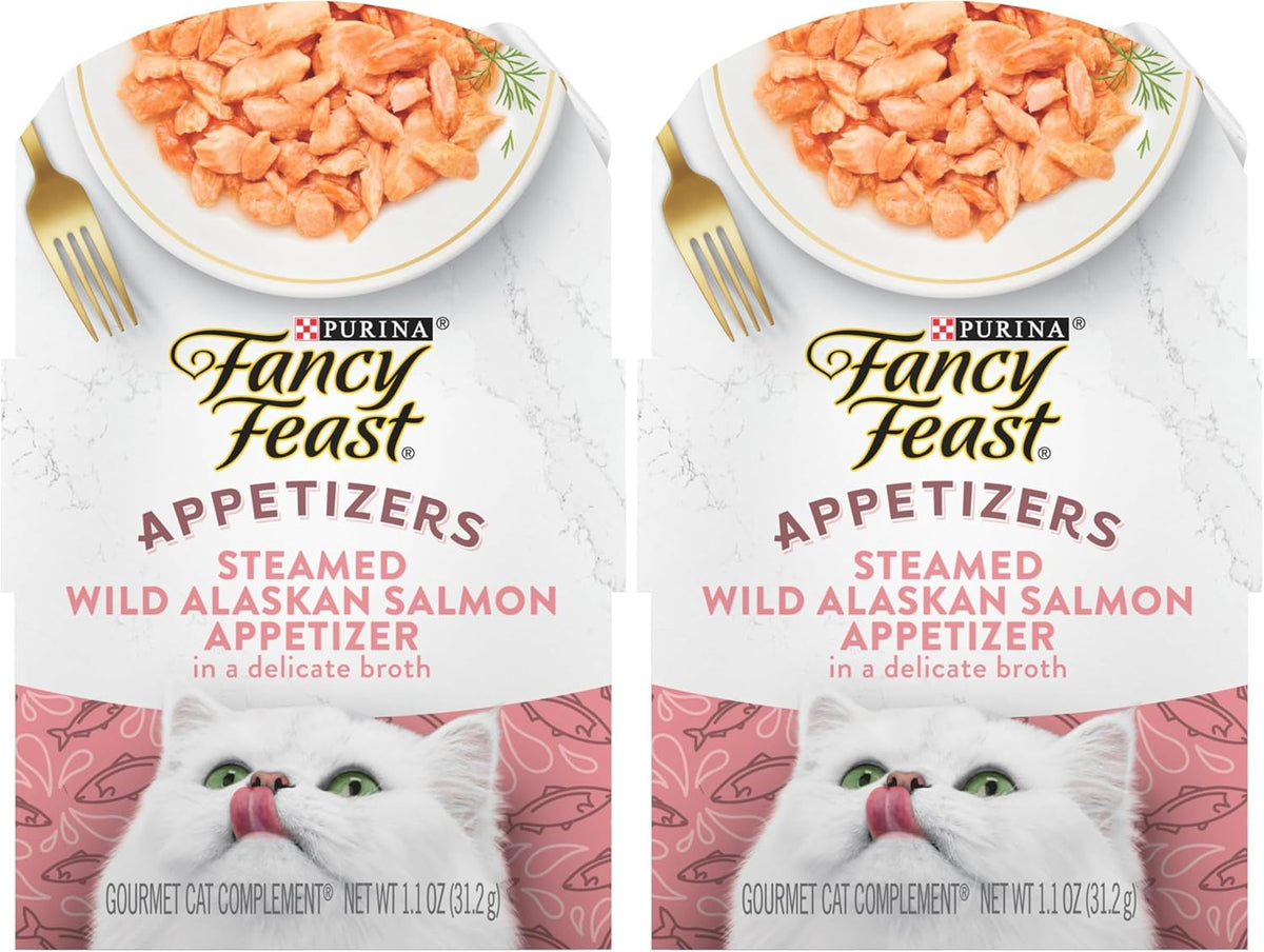 Purina Fancy Feast Appetizers Lickable Grain Free Wet Cat Food Topper Wild Alaskan Salmon Appetizer - (Pack of 10) 1.1 oz. Trays - Image 9