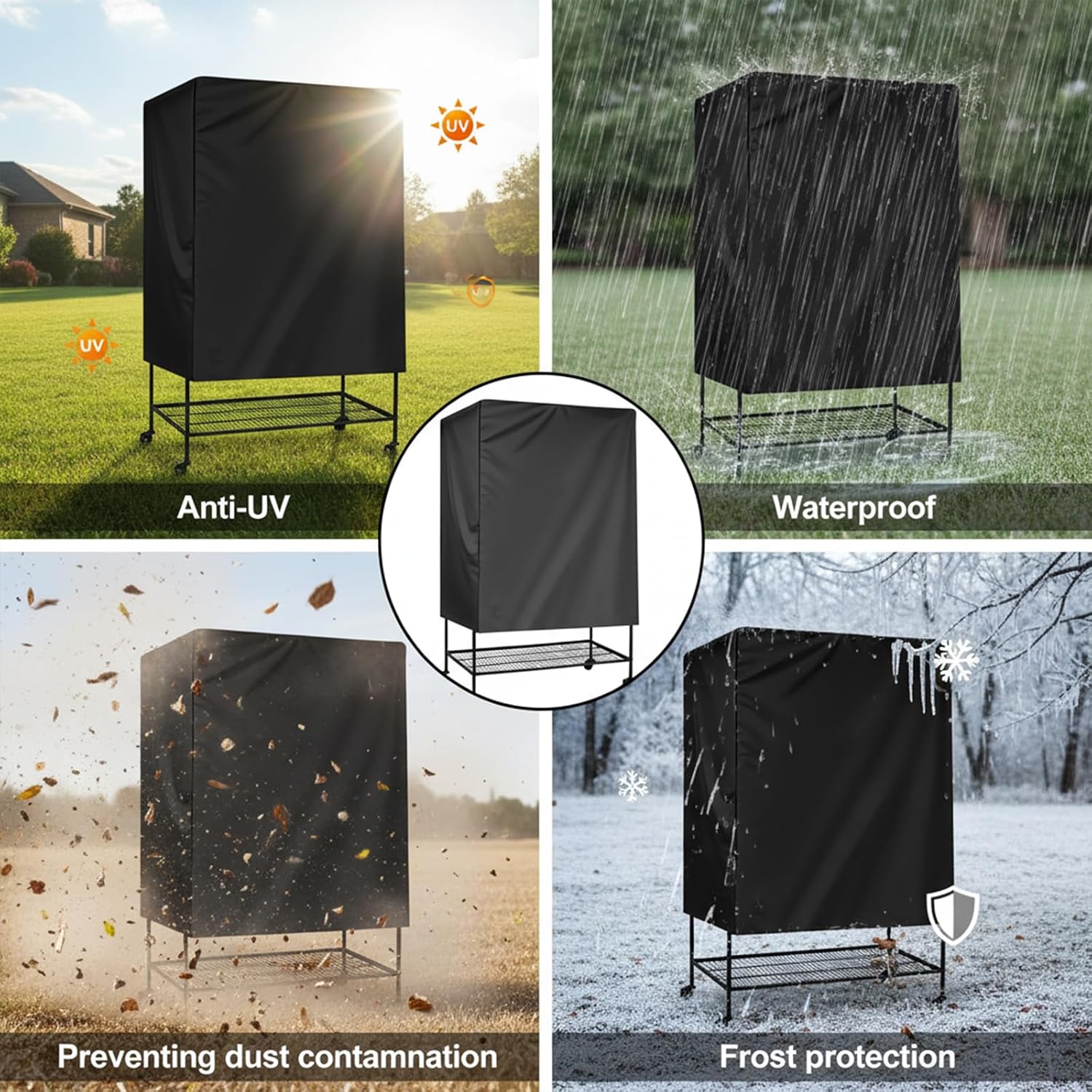 Lyksgir bird cage cover fully closed to create a secure sleeping environment for parrots.