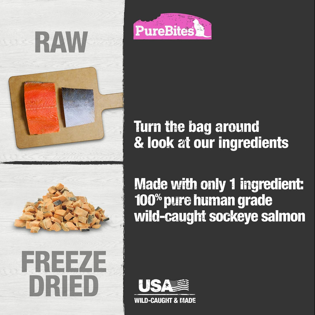 PureBites salmon cat snacks package back label details