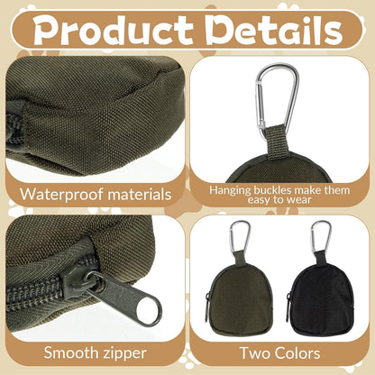 Two dog training treat pouches in olive green and black