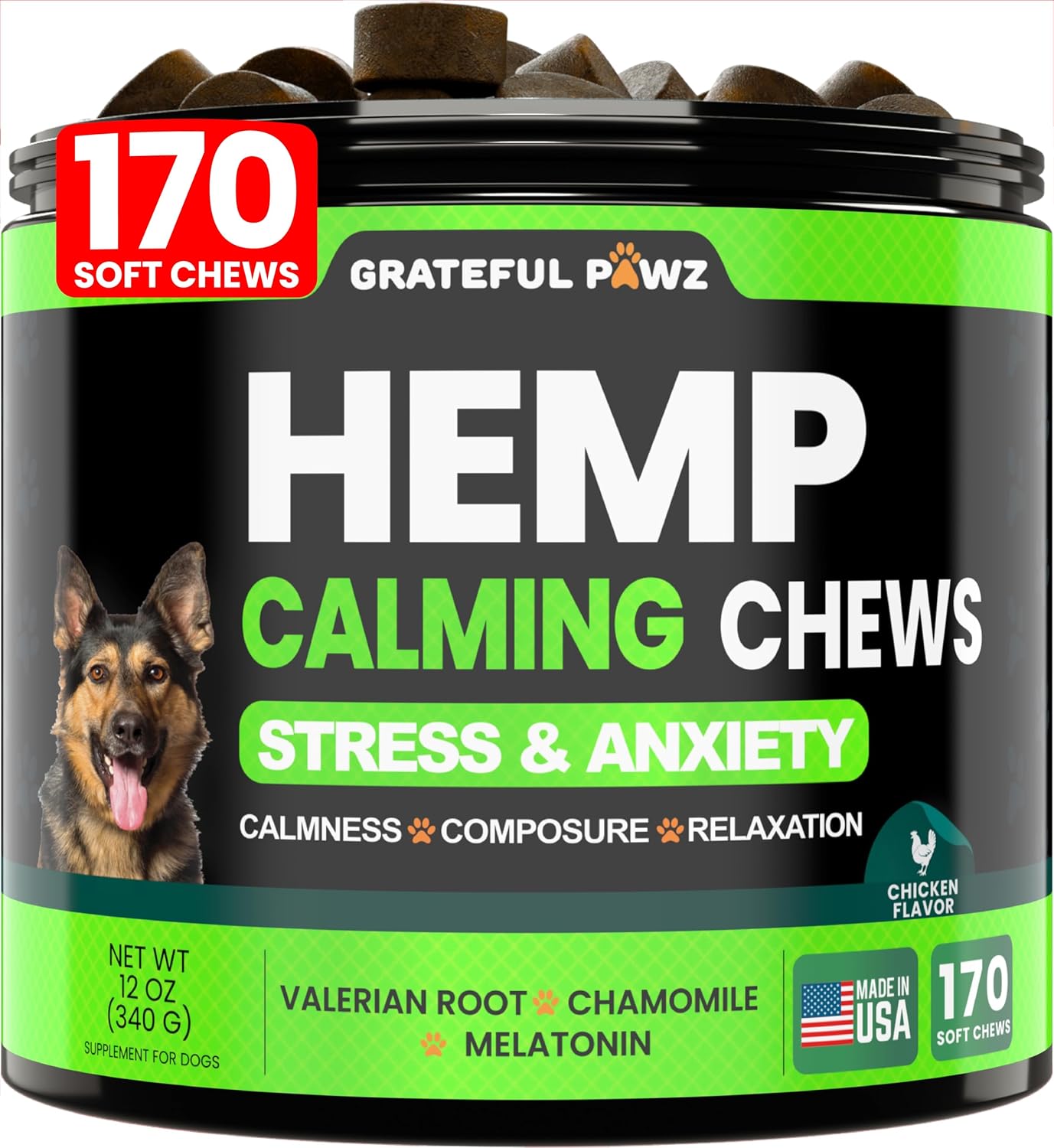 Authentic USA dog mobility treats for joint stiffness and cartilage protection