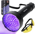 Realhunlee 100 LED UV Flashlight front view showing the light-emitting diode head.