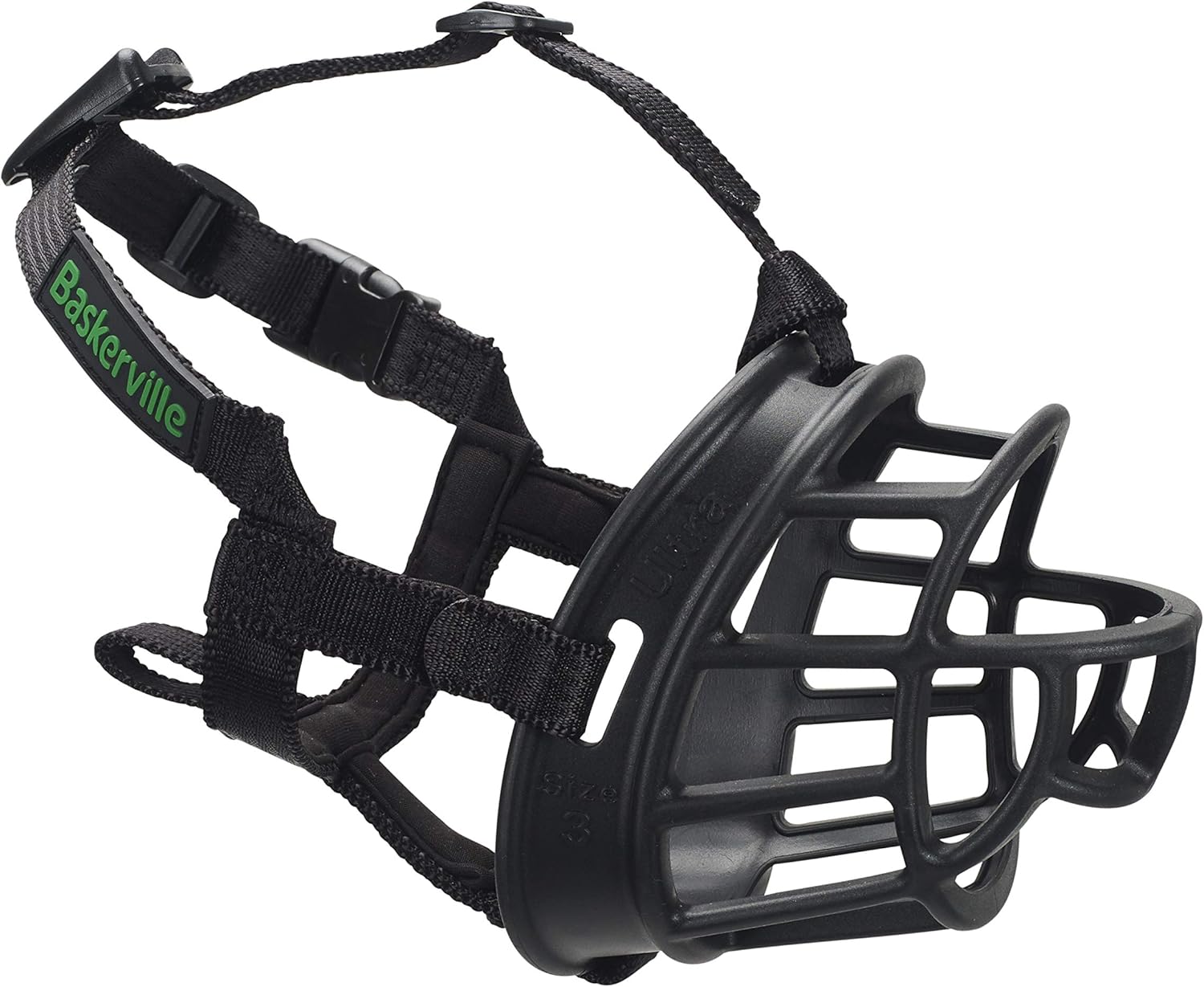 Baskerville ULTRA Muzzle - Patented Humane Design, Breathable, Dog can Pant and Drink, Adjustable, Padded, Training Muzzle for Medium-sized Dogs, Prevents Biting, Wildlife Scavenging (Size 4, Black) - Image 9