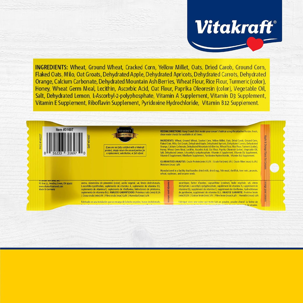 Natural wood chew center of Vitakraft Conure Crunch Stick