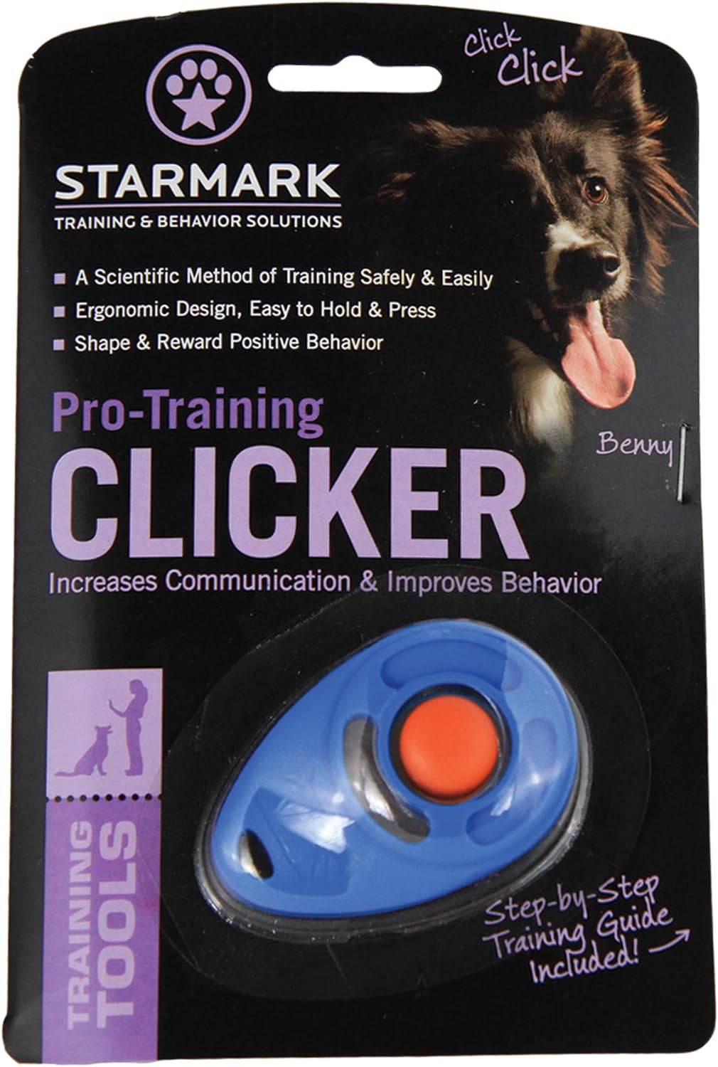 StarMark dog behavior training clicker showing the prominent raised button