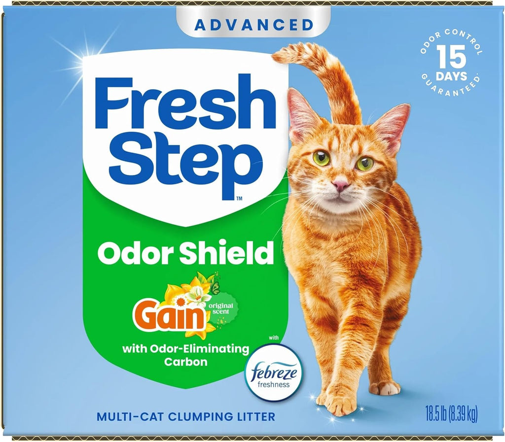 Fresh Step Advanced Odor Shield Light Weight Multi Cat Clumping Litter with Febreze Freshness, Gain Scent, Ammonia Block Technology, 18.5 lb. Box, Pack of 2 - Image 14