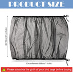 Trinkrittey adjustable bird cage net cover installed on cage stand