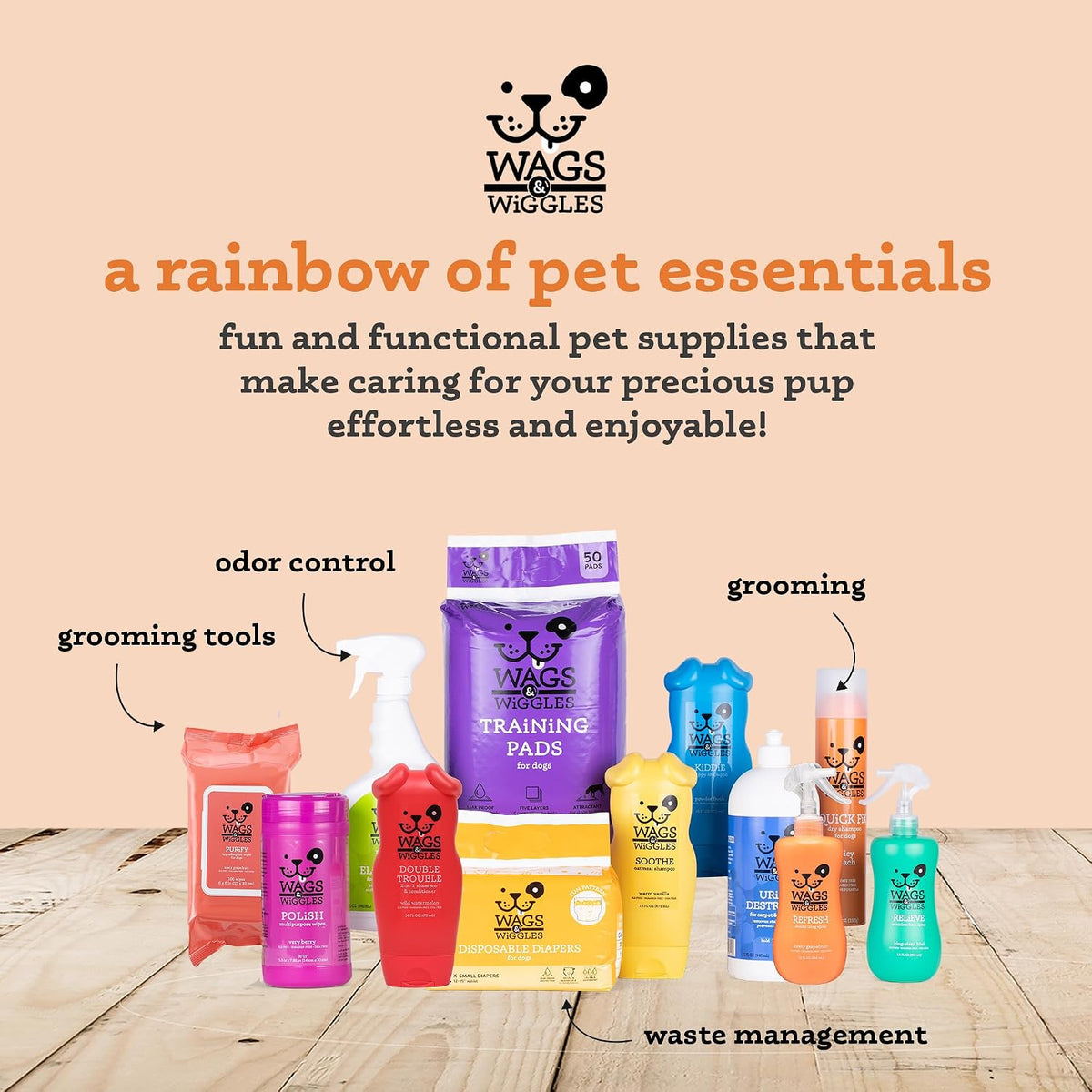 Professional dog grooming essential Wags and Wiggles spray