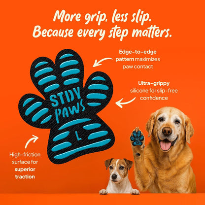 Instructions for applying Steady Paws anti-slip paw pads