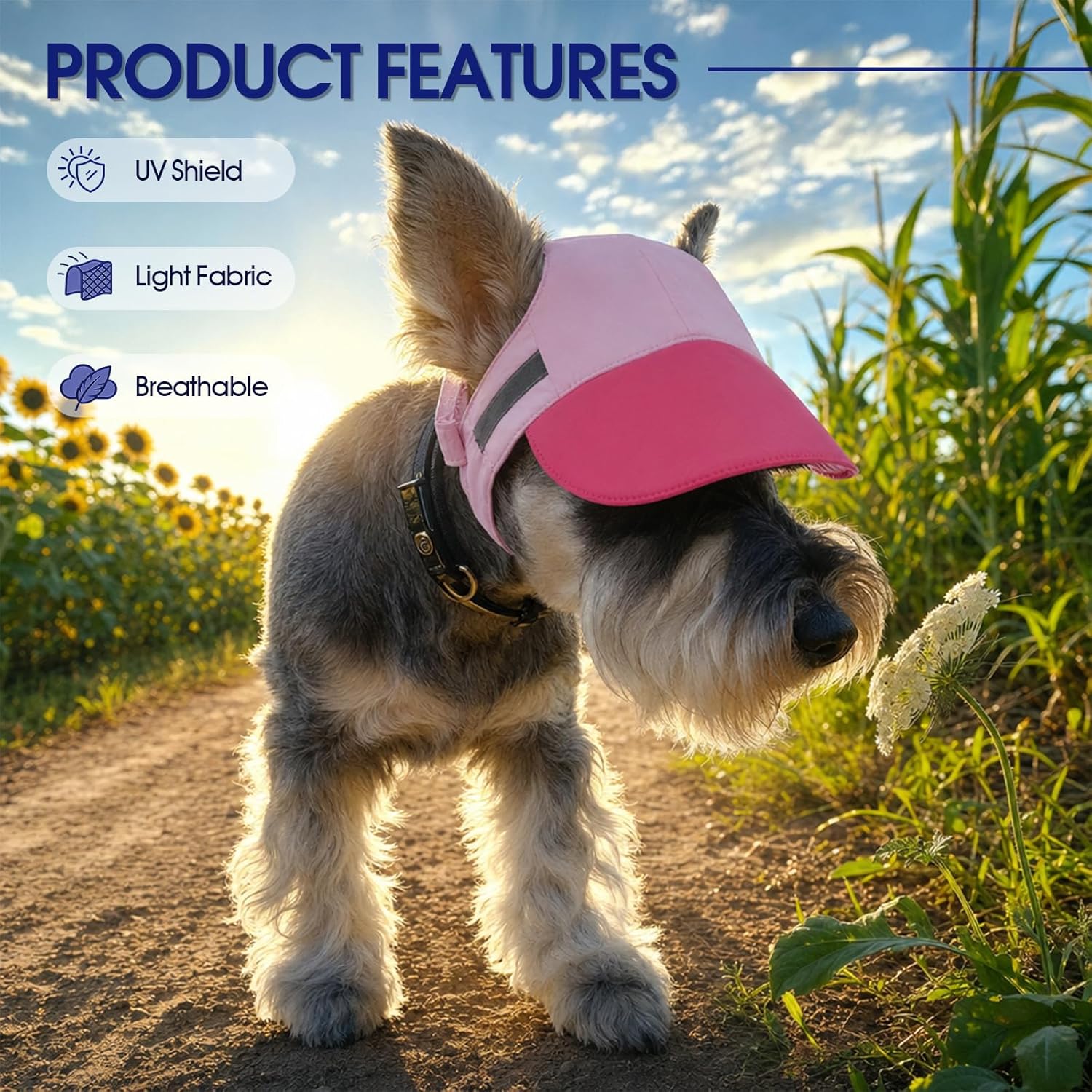Adjustable chin strap detail on Fuamey dog hat
