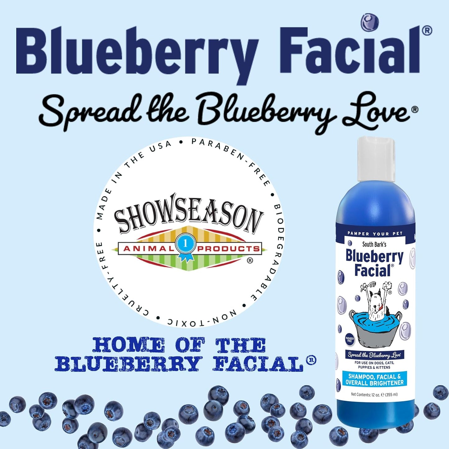 Blueberry facial shampoo for dogs and cats professional grooming