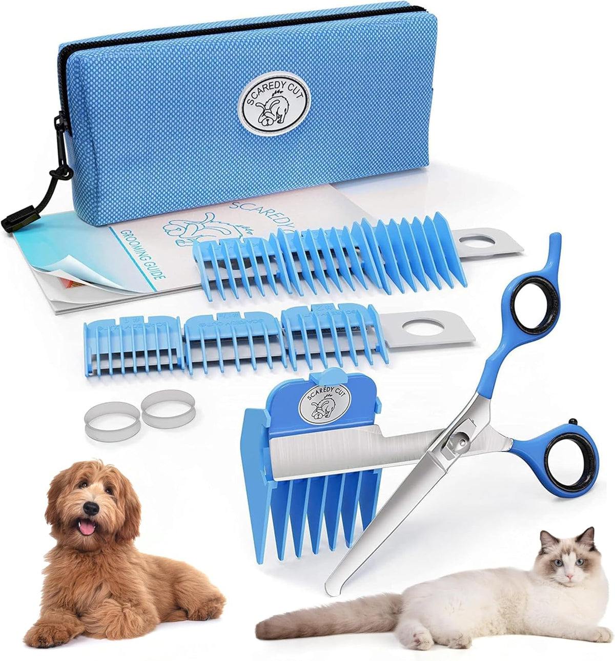 SCAREDY CUT Silent Pet Grooming Kit for Dog, Cat and All Pet Grooming - A Quiet Alternative to Electric Clippers for Sensitive Pets (Left-Handed Pink) - Image 13