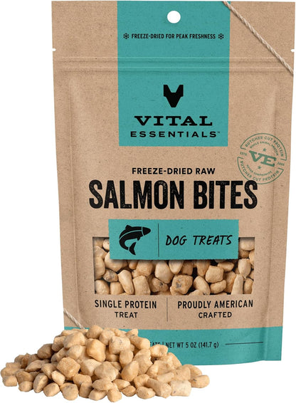 Vital Essentials Freeze Dried Dog Treats | Salmon Bites, Single Protein | Premium Quality | Grain Free Training Treats for Dogs, 2.5 oz Bag - Image 14