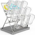 Solvrix vertical baby bottle drying rack front view with hooks