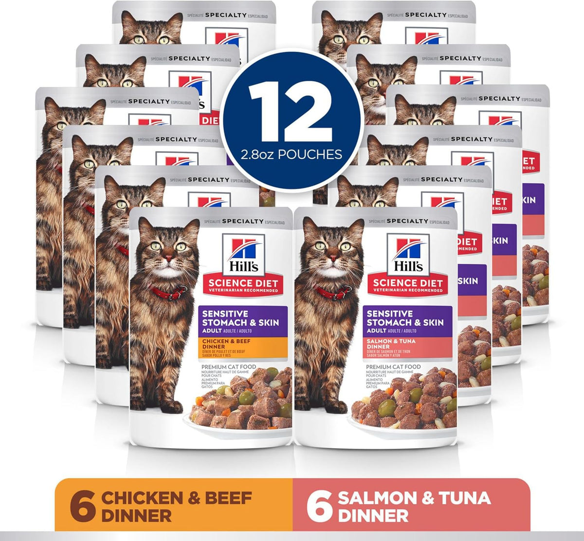 Premium imported USA wet cat food variety pack for adult cats with digestive sensitivities.