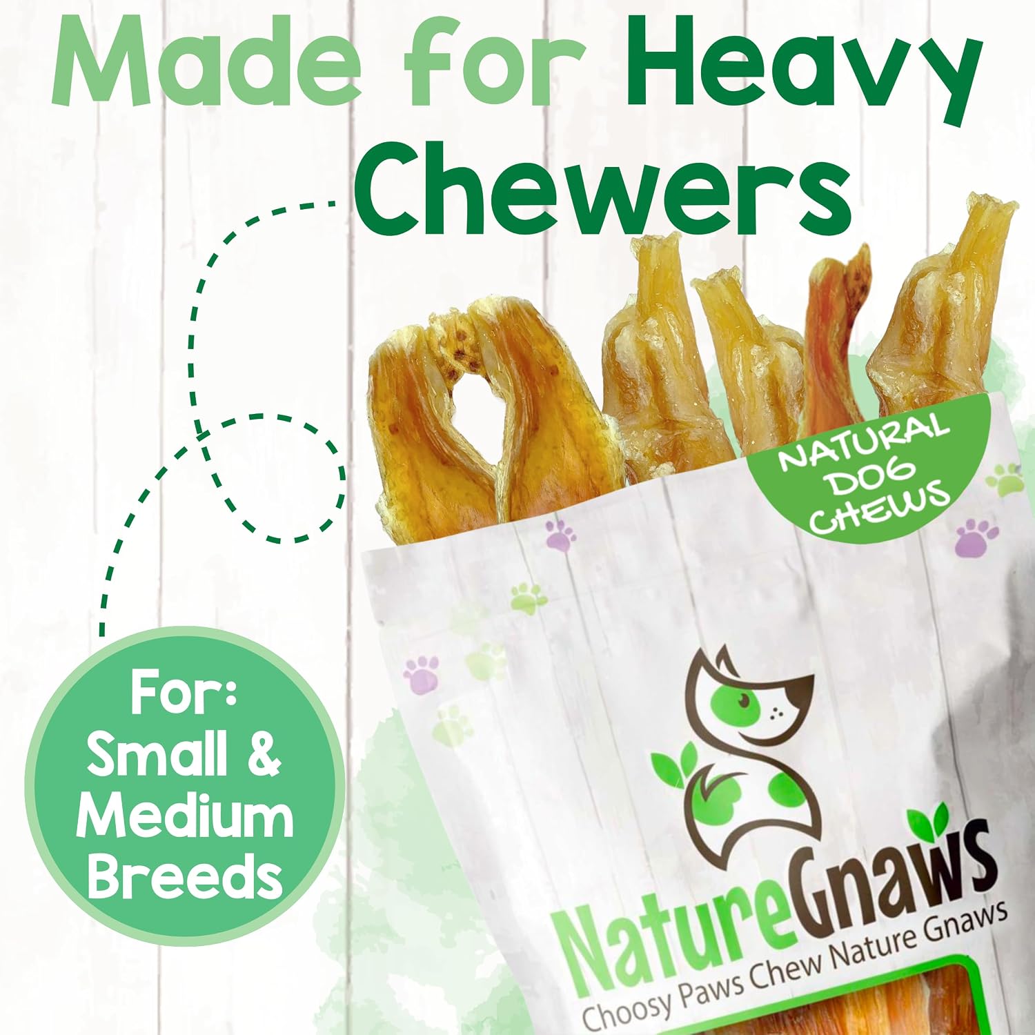 Nature Gnaws Beef Tendons Dog Chews dental hygiene treats for small dogs
