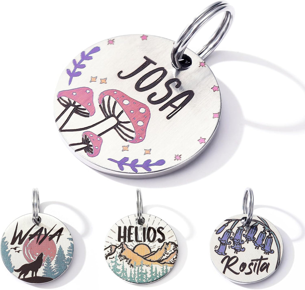 Colorful Dog Tags Personalized, Engraved Dog Tags with Colored Printing for Pets, Customizable Cat Collar Holder Tag (Cactus) - Image 13