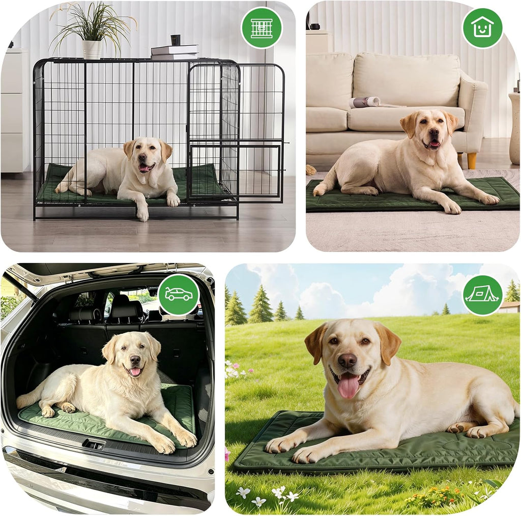 Aggressive chewer approved dog mat green color