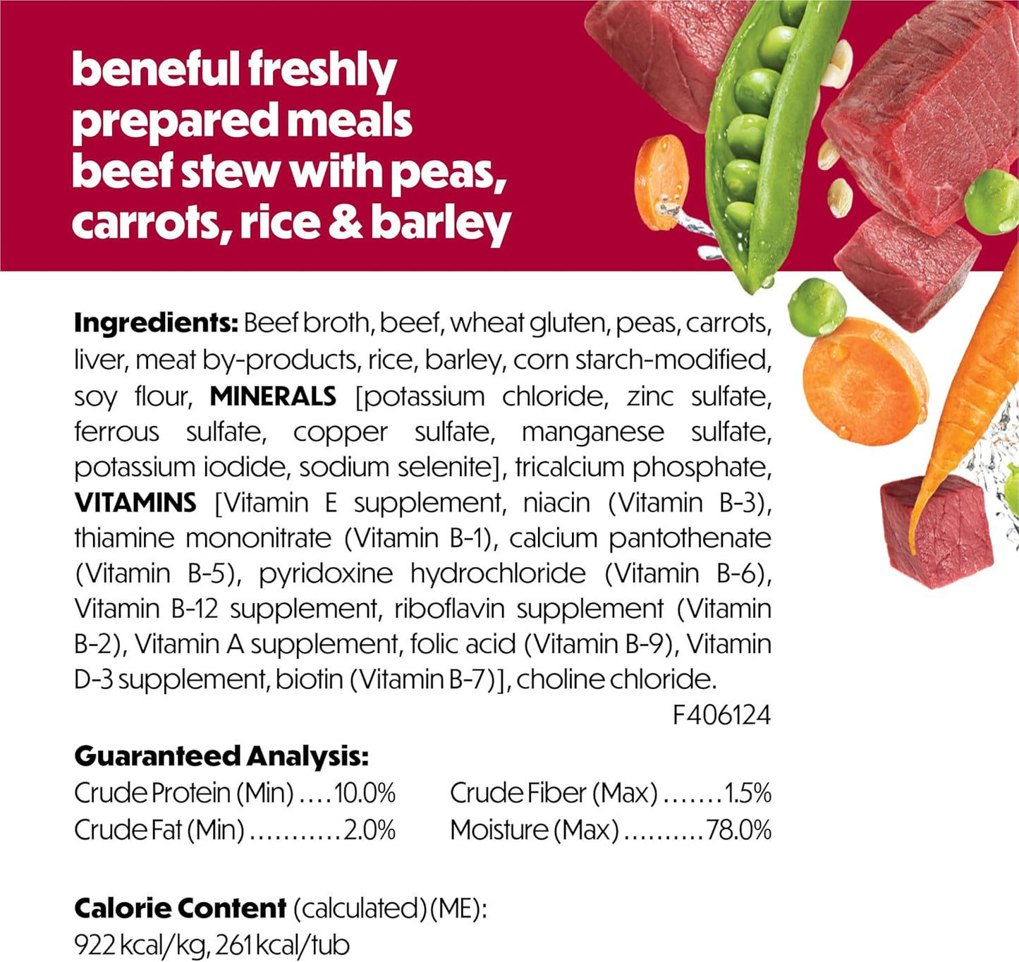 Savory beef stew wet food being mixed as a topper on dry kibble.