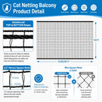 Close up of durable chew resistant cat balcony safety screen