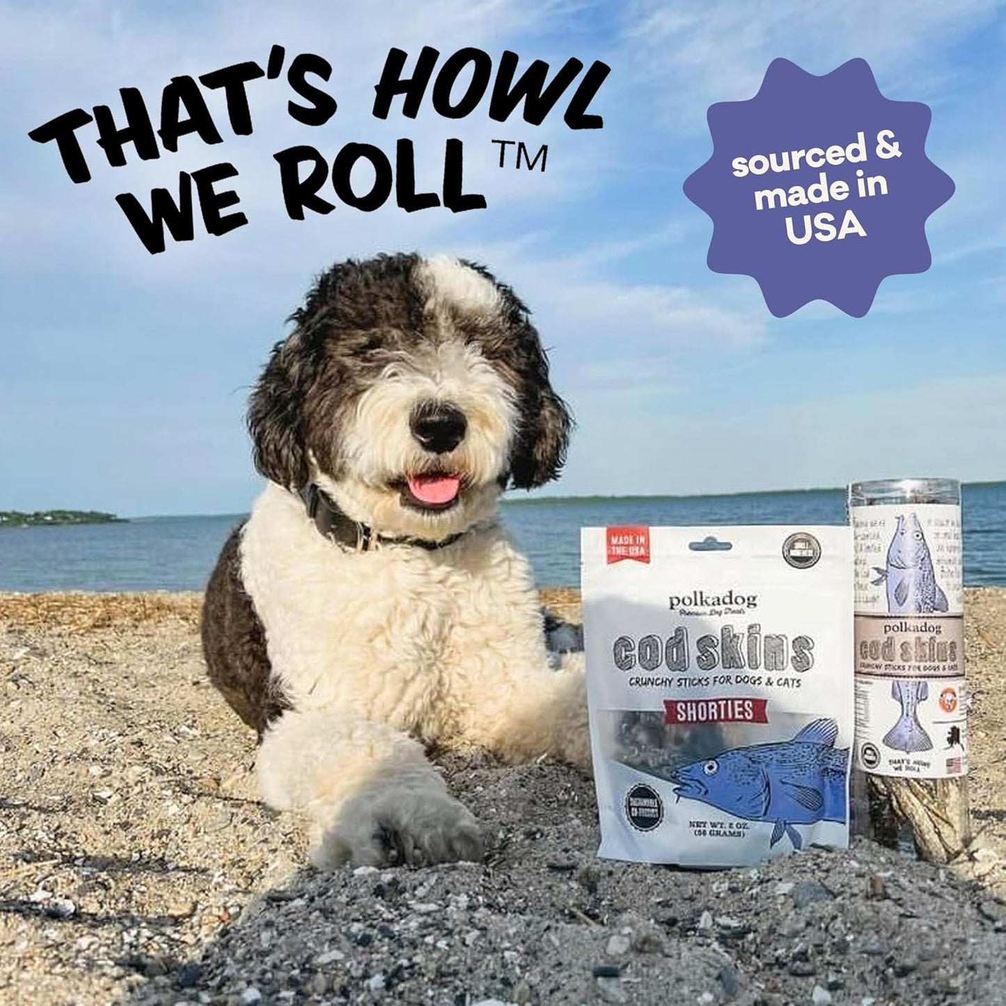 Polkadog 2 pound bulk bag of cod skin chews